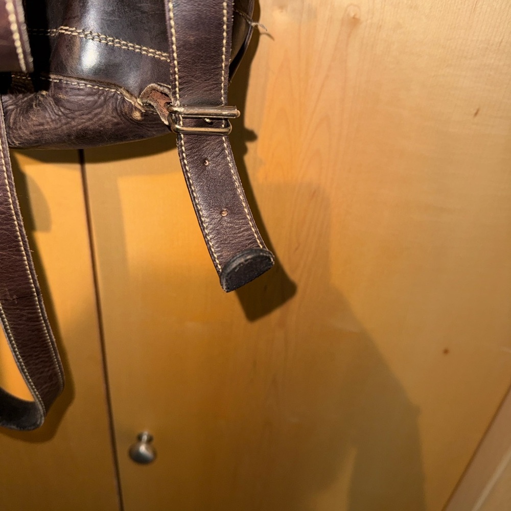Elegant Dark Brown Leather Backpack - Picture 4 of 16